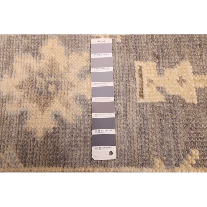 ECARPETGALLERY Hand-knotted Kavya Oushak Dark Grey Wool Rug - 7'11 x 9'10