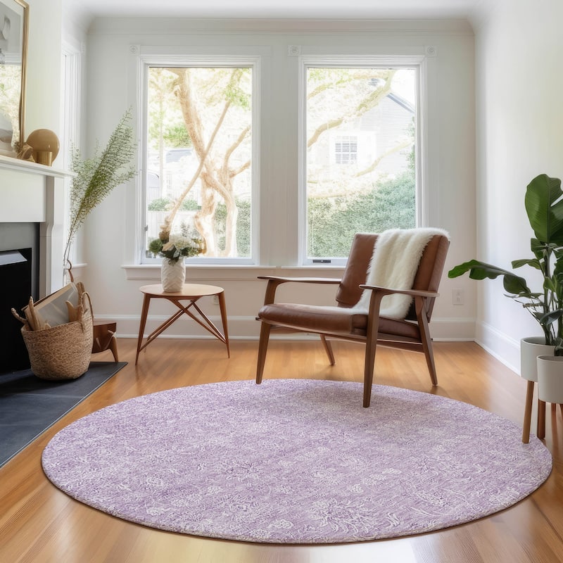Premium Washable Super Soft Traditional Borderless Mayfield Rug - Lavender - 8' x 8'