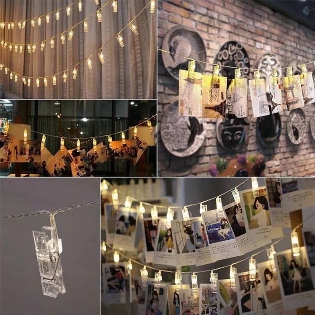 40 LED Photo Clips String Lights (19.68 ft, Warm White) for Hanging Pictures, Cards, Artwork, Decorations, Ll757, Size: 19.68Ft-40 LED