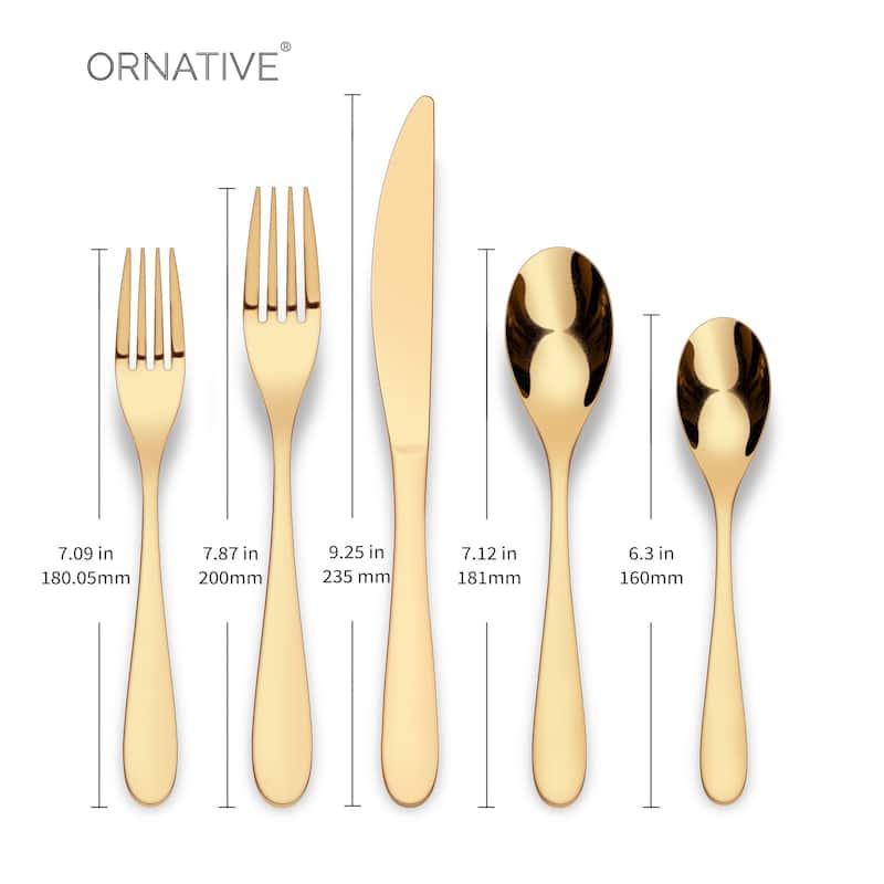 Ornative Percival 18/0 Stainless Steel 20 Pieces Flatware Set - 10.63" H x 6.69" W x 2.76" D