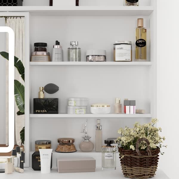 Luxe Dressing Table with 3Mode Lighting Mirror and Generous Organizers -  Bed Bath & Beyond - 40045339