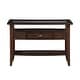preview thumbnail 6 of 5, Genoas Traditional Walnut 44-inch Glasstop 1-Drawer Console Table by Furniture of America