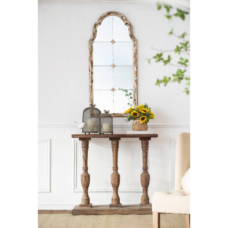 22" x 48" Large Cream & Gold Framed Wall Mirror - Cream