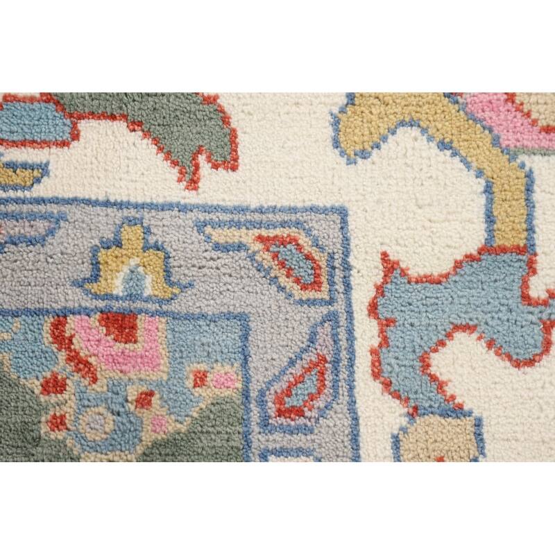 Blue Oushak Oriental Area Rug Handmade Wool Carpet - 9'2"x 11'11"