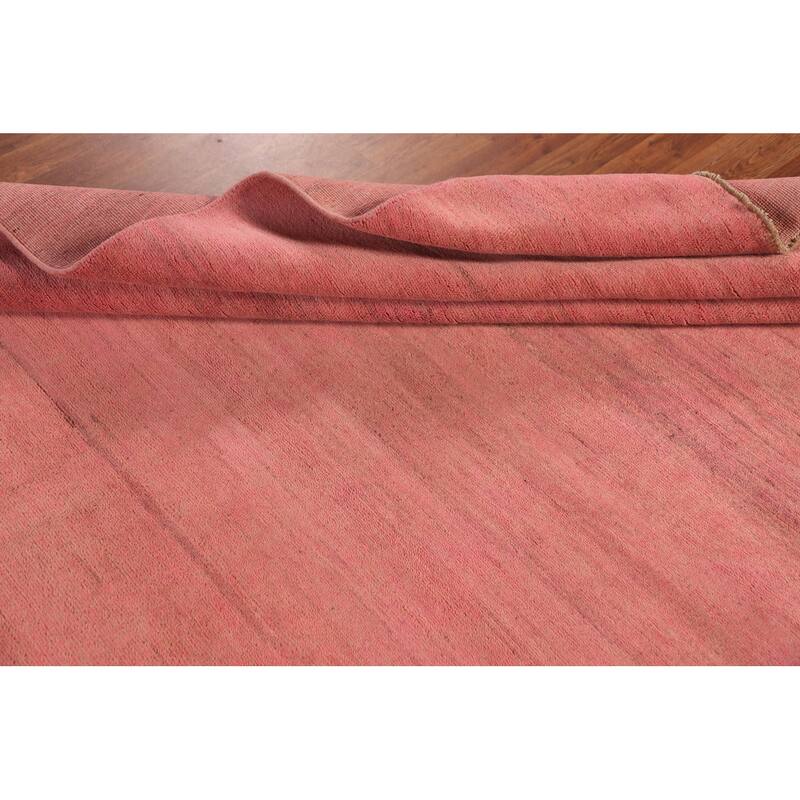 Pink Modern Gabbeh Oriental Area Rug Hand-Knotted Wool Carpet - 6'4" x 9'7"