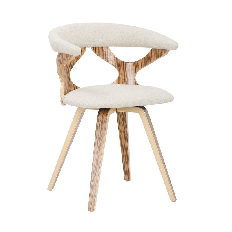 Carson Carrington Viby Mid-century Modern Swivel Dining/ Accent Chair - Cream Fabric/Zebra
