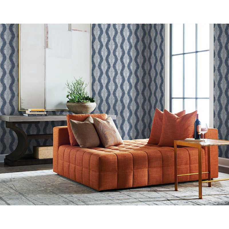 Lillian August Carina Leaf Ogee Embossed Vinyl Unpasted Wallpaper