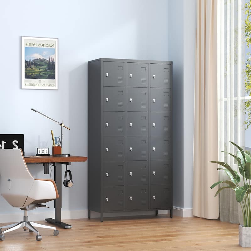 18 Door 72"H Metal Lockers With Lock