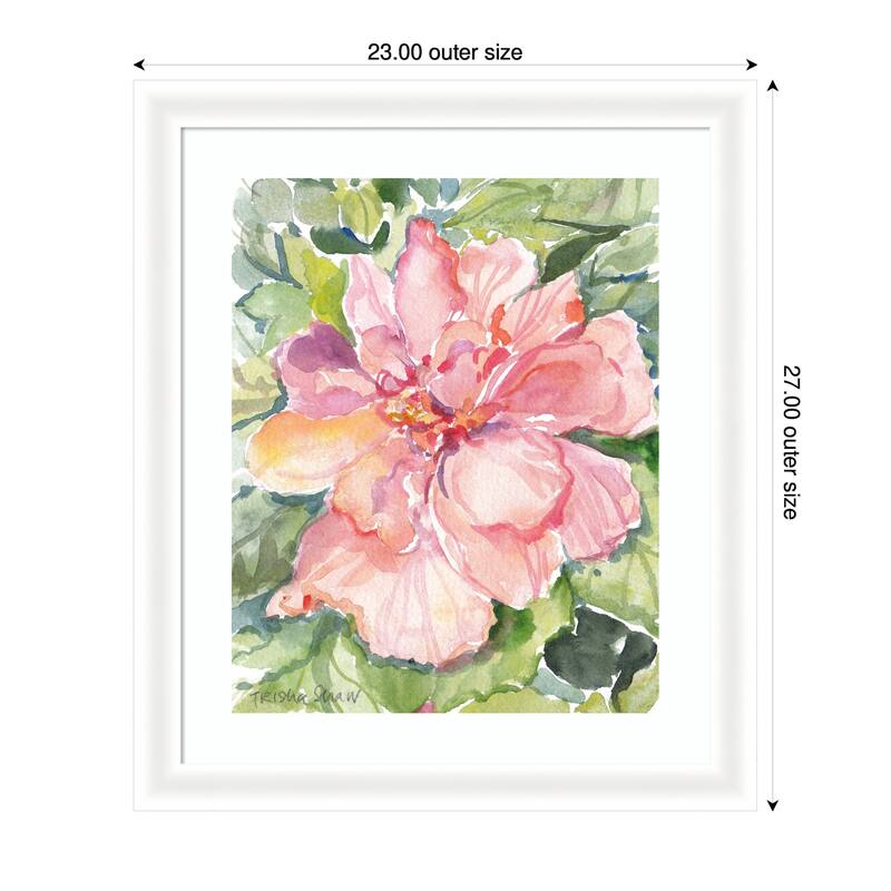 Kate and Laurel Framed Art Pink Hibiscus In Antigua by Patricia Shaw