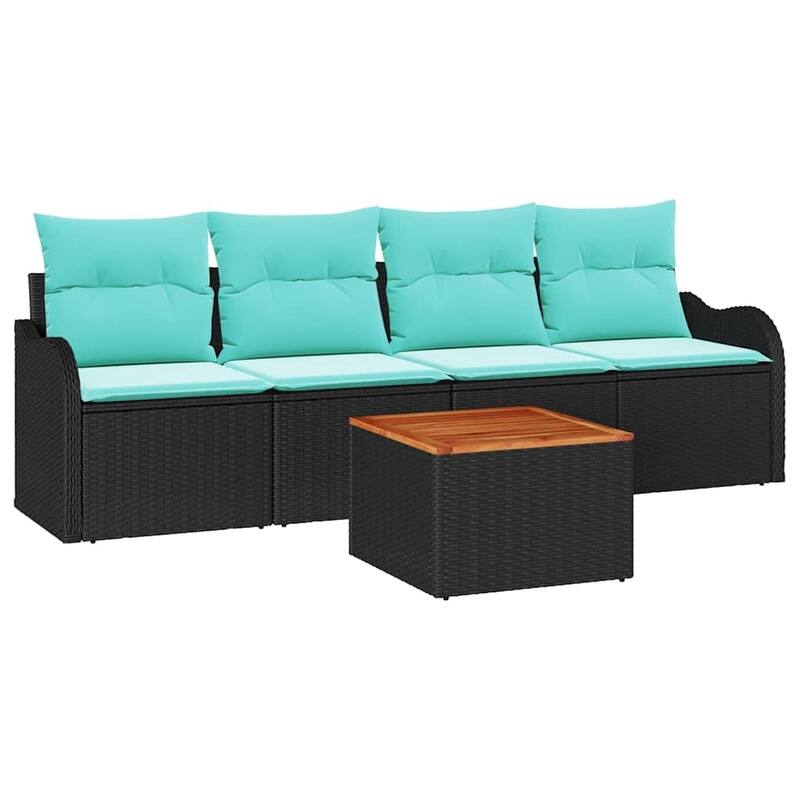 vidaXL 5 Piece Garden Sofa Set with Cushions - 90.9×24.4×27.2