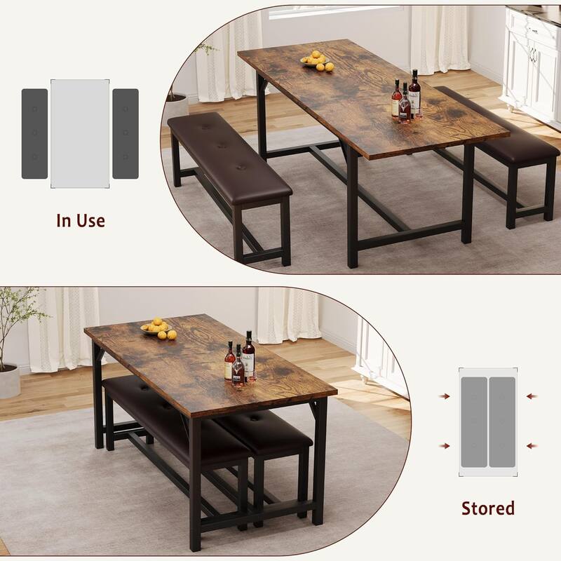 63" Extendable Dining Table Set for 6