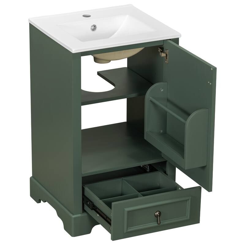 20 Inch Bathroom Vanity with Ceramic Sink