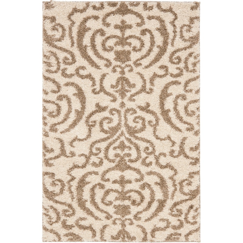SAFAVIEH Florida Shag Frachia Ornate Damask 1.2-inch Thick Rug