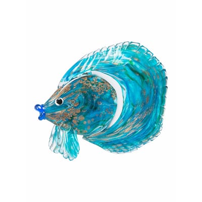 9.5 IN Tall Railay Handcrafted Art Glass Fish Figurine