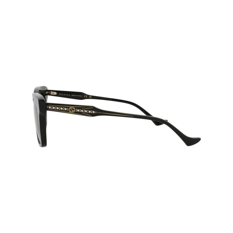 Gucci Cat Eye-Frame Recycled Acetate Sunglasses, Solid Smoke Lens, Shiny Solid Black Frame