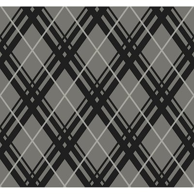 Seabrook Designs Bias Diamond Plaid Unpasted Wallpaper