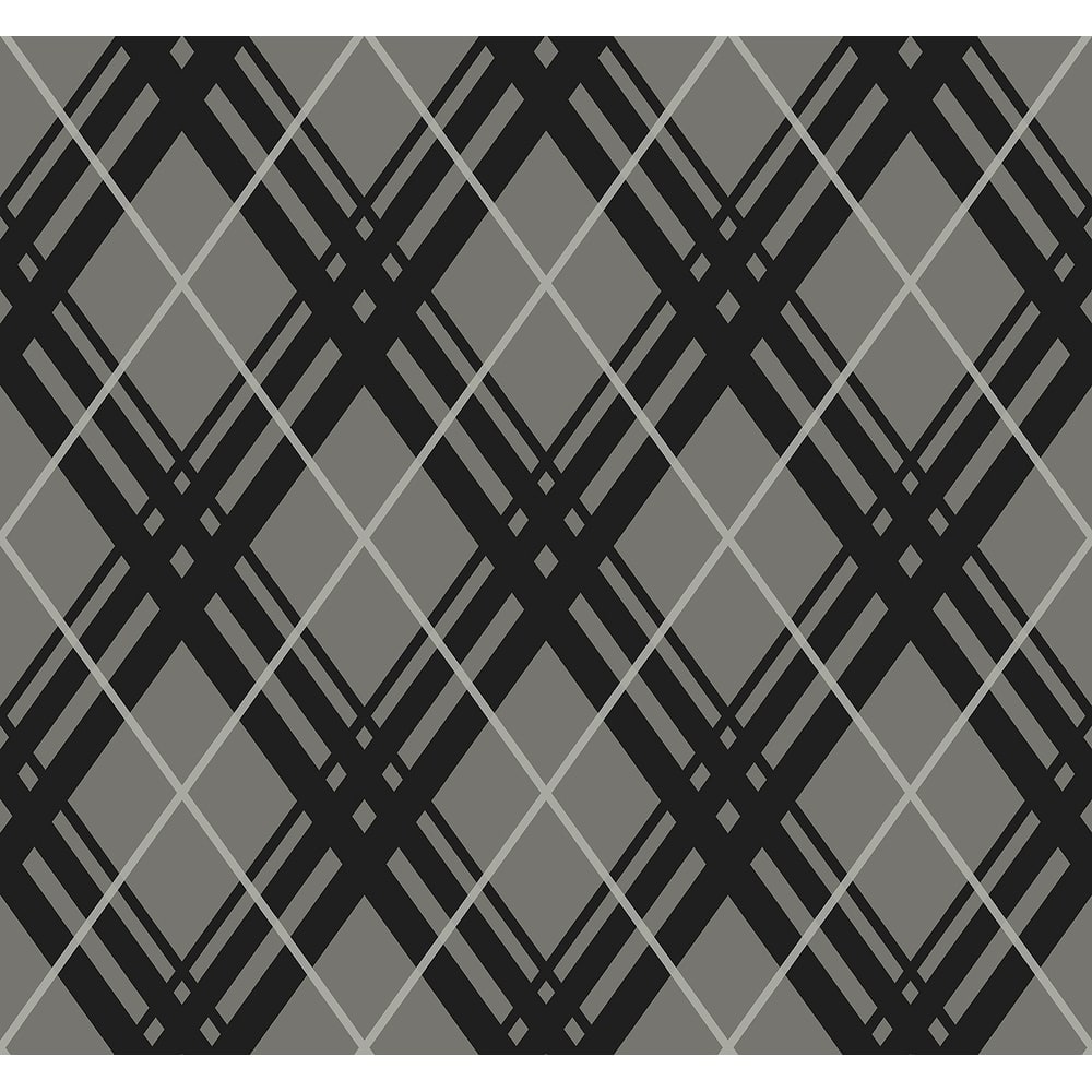 Seabrook Designs Bias Diamond Plaid Unpasted Wallpaper