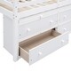 preview thumbnail 14 of 16, Full Size Loft Bed with Retractable Desk and Storage Drawers, Wooden Frame with Lateral Shelves