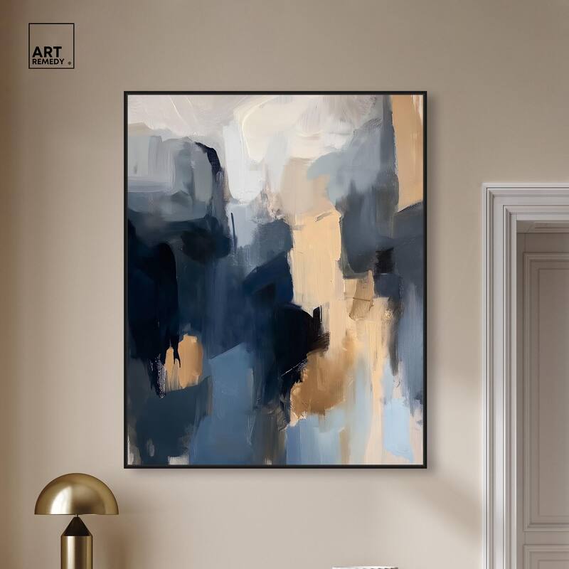 Navy Beige II Canvas by Art Remedy