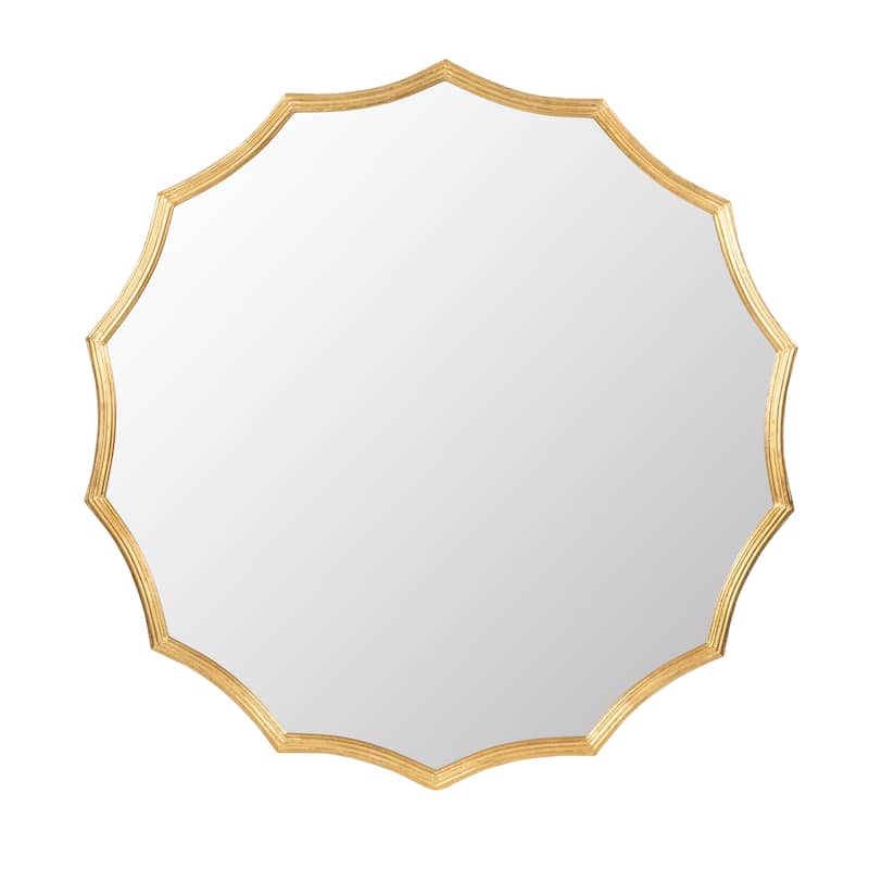 CUSchoice Round Sunburst Wall Mirror with Gold Finish - D40"