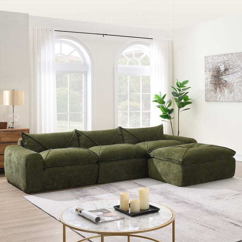 Comfortable Compressed Sofa with Versatile Design and Premium Materials - Green