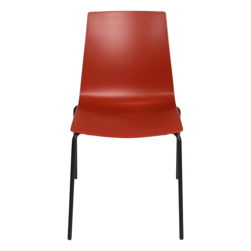 Furnish Theory Aero-S Pro Indoor/Outdoor Stackable Dining Side Chairs Polypropylene Shell & Powder-Coated Steel Legs (Set of 2)