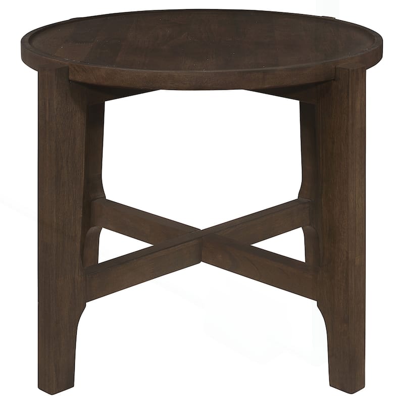 Charming Solid Wood Round End Table with Exquisite Design for Versatile Settings