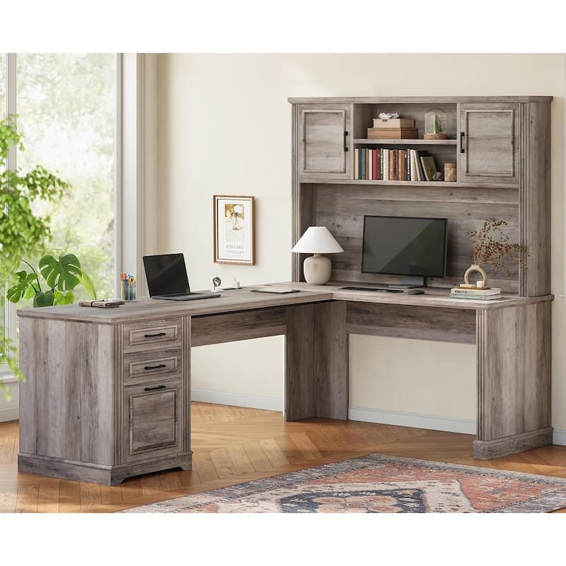 Executive L Shaped Desk Office Desk Drawers Storage Drawers Cabinet