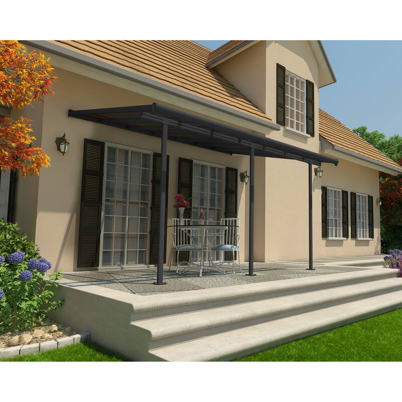 Sierra 10 ft. Gray/Gray Aluminum Patio Cover