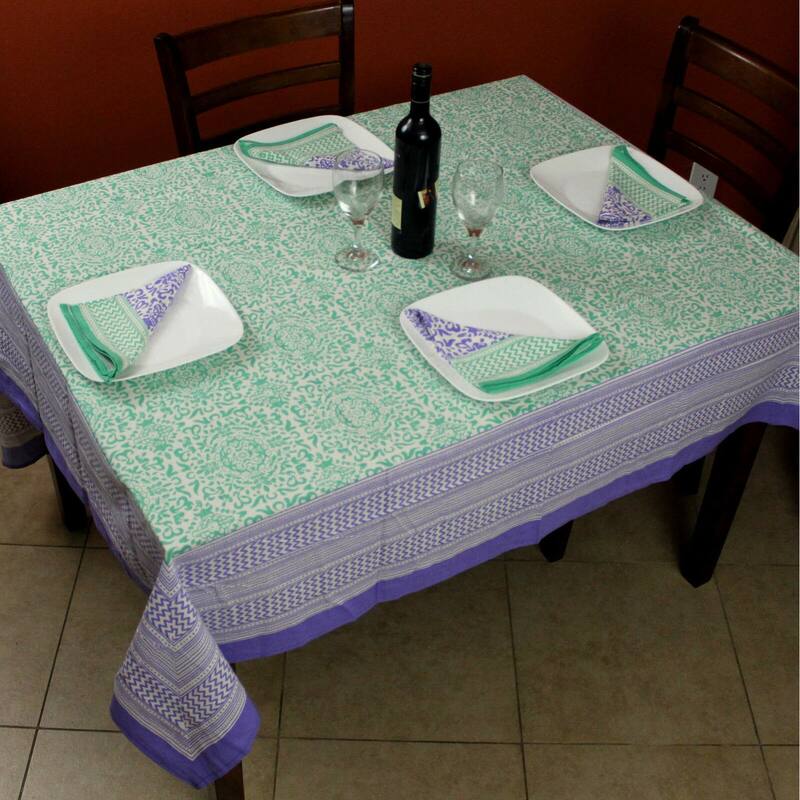 Chateau French Country Cotton Geometric Floral Tablecloth Collection
