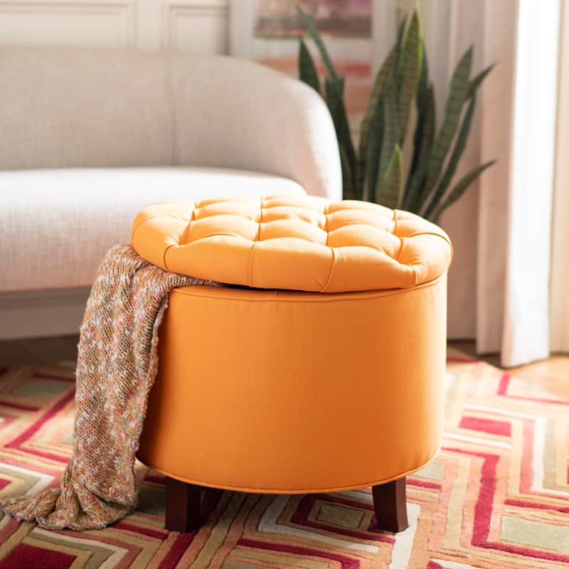 SAFAVIEH Ivette Grey Storage Ottoman