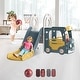 preview thumbnail 2 of 5, Green+Yellow 4 in 1 Toddler Slide, Kid Slide for Toddlers Age 1-3, Indoor Outdoor Bus Themed Toddler Playset Toddler Playground