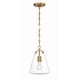 preview thumbnail 3 of 4, Voss 1 Light Luxe Gold Mini Pendant - 8.25"W x 11.5"H x 8.25"D