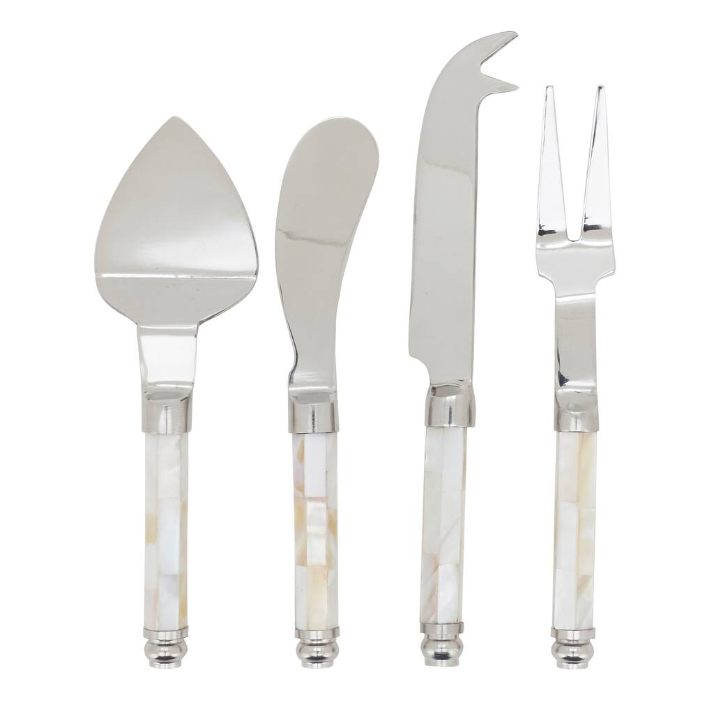 Mother of Pearl Handle Cheese Knife Set - Stainless Steel Entertaining Knives with Gift Box