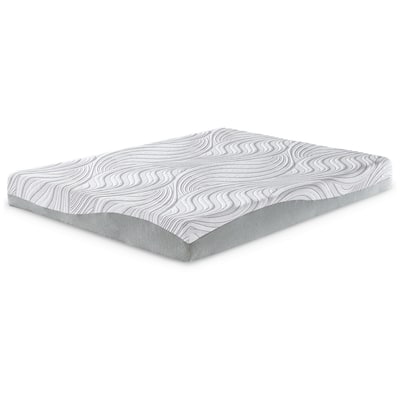 8 Inch Memory Foam Queen Mattress, White and Gray, Stretch Knit Cover