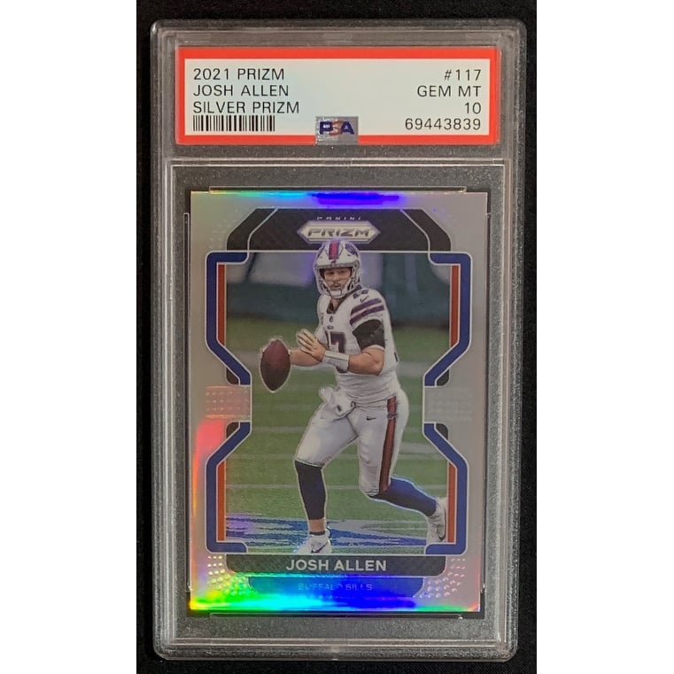 Josh Allen 2021 Panini Silver Prizm Football Card #117 Graded PSA 10 - 8'6" x 11'6"