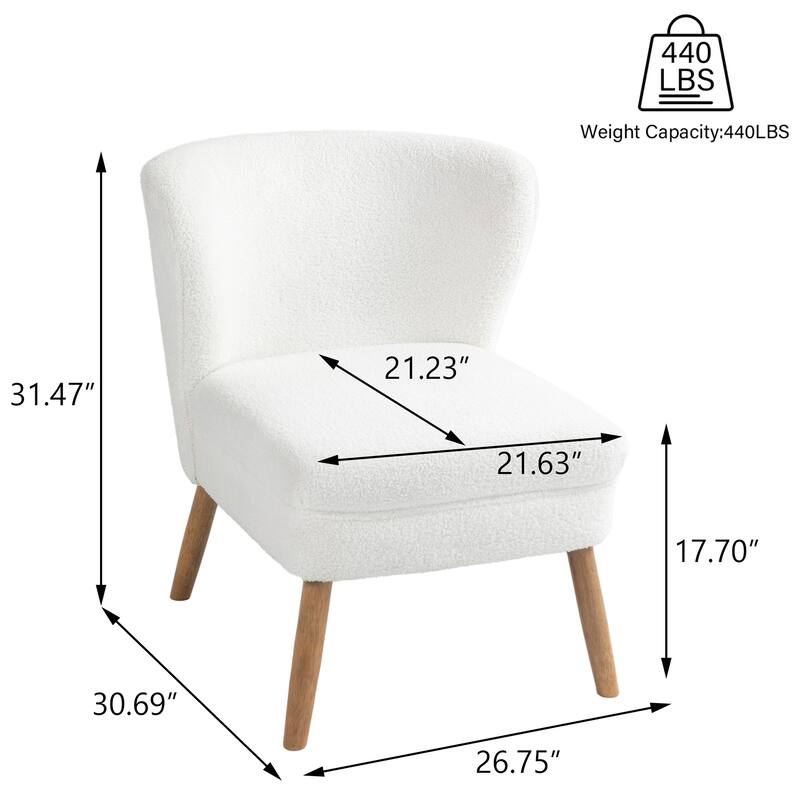 2SET Mid Century Linen Accent Chair