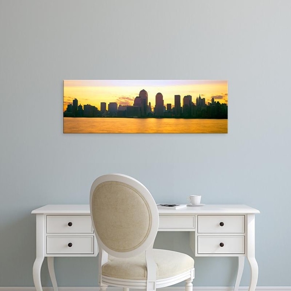 Easy Art Prints Panoramic Images's 'Lower Manhattan Skyline at Sunrise, from New Jersey' Premium Canvas Art