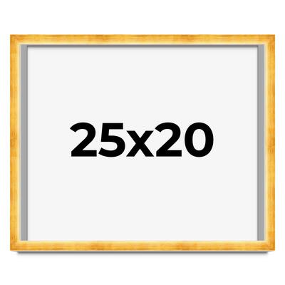 25x20 Shadow Box Frame Gold | 1.625 Inches Deep Real Wood Traditional