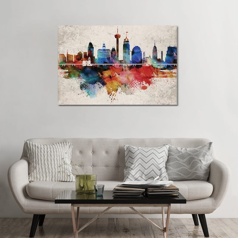 iCanvas "San Antonio Abstract" by WallDecorAddict Canvas Print - 32x48x1.5