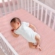 preview thumbnail 3 of 2, Lambs & Ivy Sweet Owl Dreams Pink/White Chevron Baby/Toddler Fitted Crib Sheet