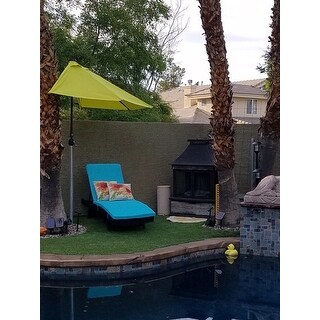 Kinbor Outdoor Patio Adjustable Chaise Lounge Chair All-weather PE Rattan Wicker Chaise Lounge Furniture w/Cushions