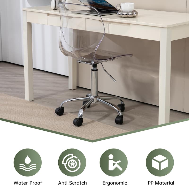 HOMEFUN Acrylic Swivel adjustable height Armless Home office Chair