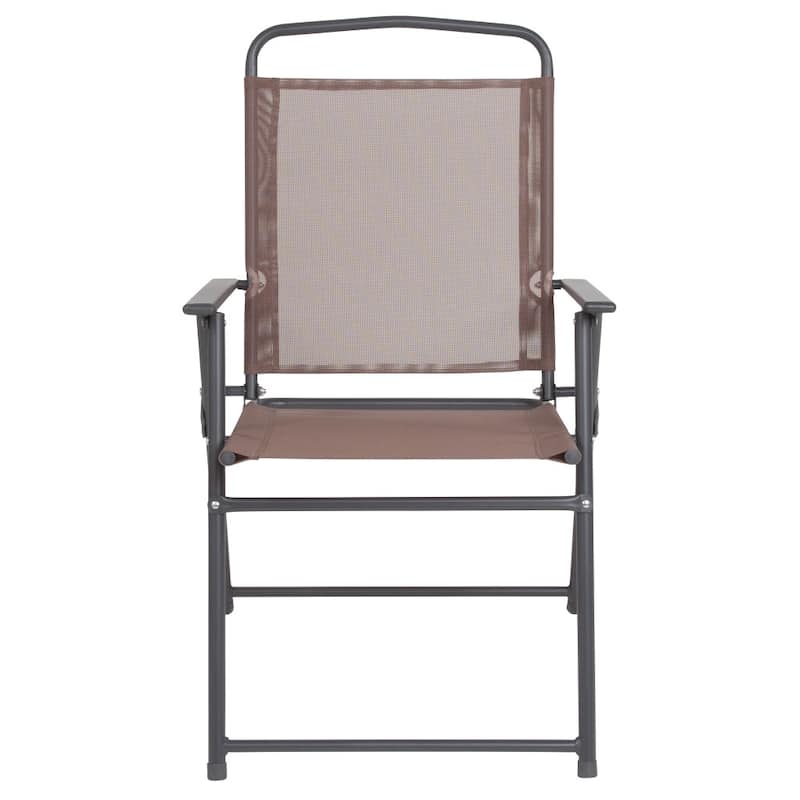 Nantucket 6 Piece Patio Garden Set with Table, Umbrella and 4 Folding Chairs