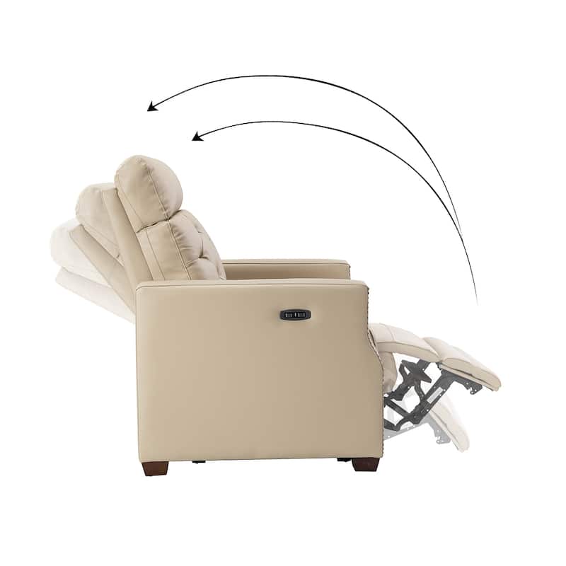 Alina 31.50" Wide Genuine Leather Power Recliner with USB Port