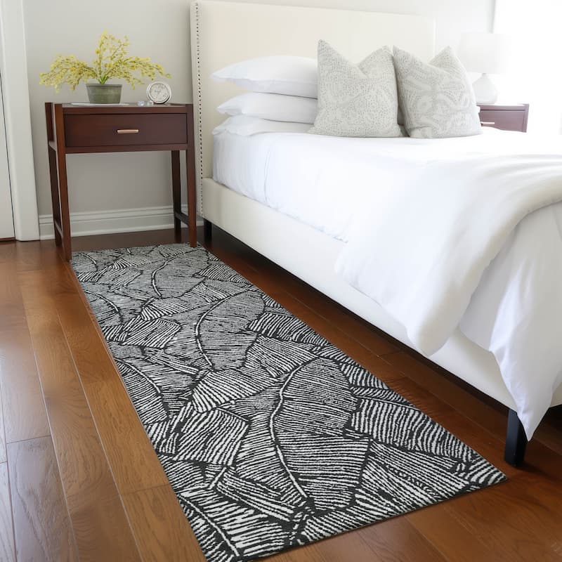 Machine Washable Indoor/ Outdoor Chantille Tropical Palm Rug