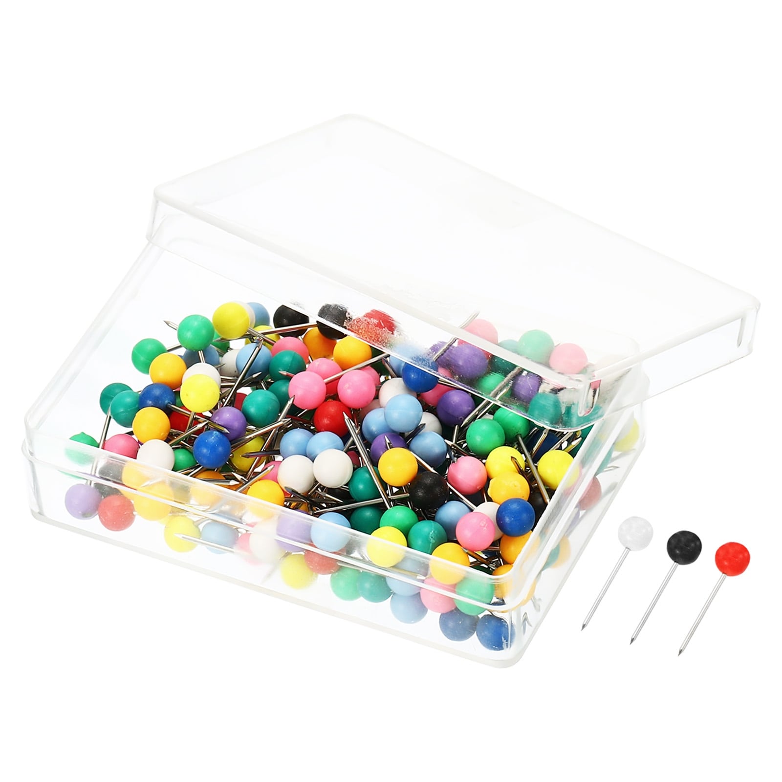 200pcs Push Pins, Round Head Map Tacks with Case Pearl Pin, Multicolor -  Bed Bath & Beyond - 36506197