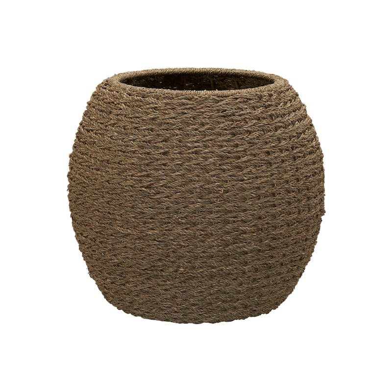 Household Essentials Handwoven Barrel Wicker Storage Basket Side Table - 17.0"L x 17.0"W x 19.0"H