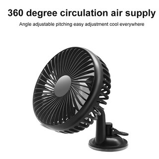 Car Fan Car Air Vent USB Fans Auto Cooling，360 Degree Rotation，3 modes to adjust the speed quiet and strong black 
