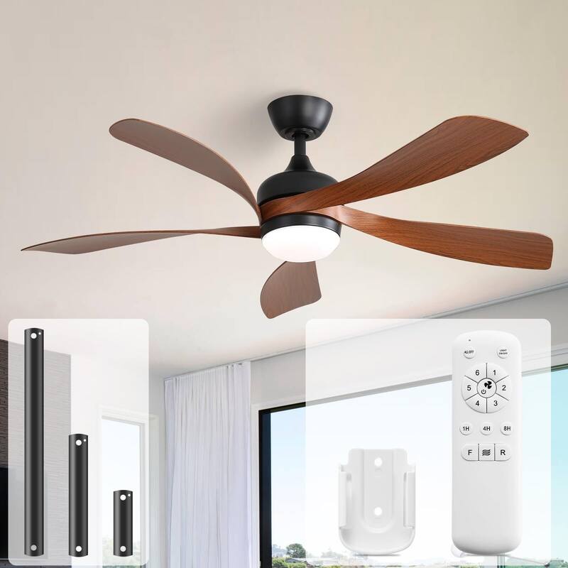 52 Inch Ceiling Fan with Remote & Lights Quiet DC Motor 5 Blade High CFM Modern Fan
